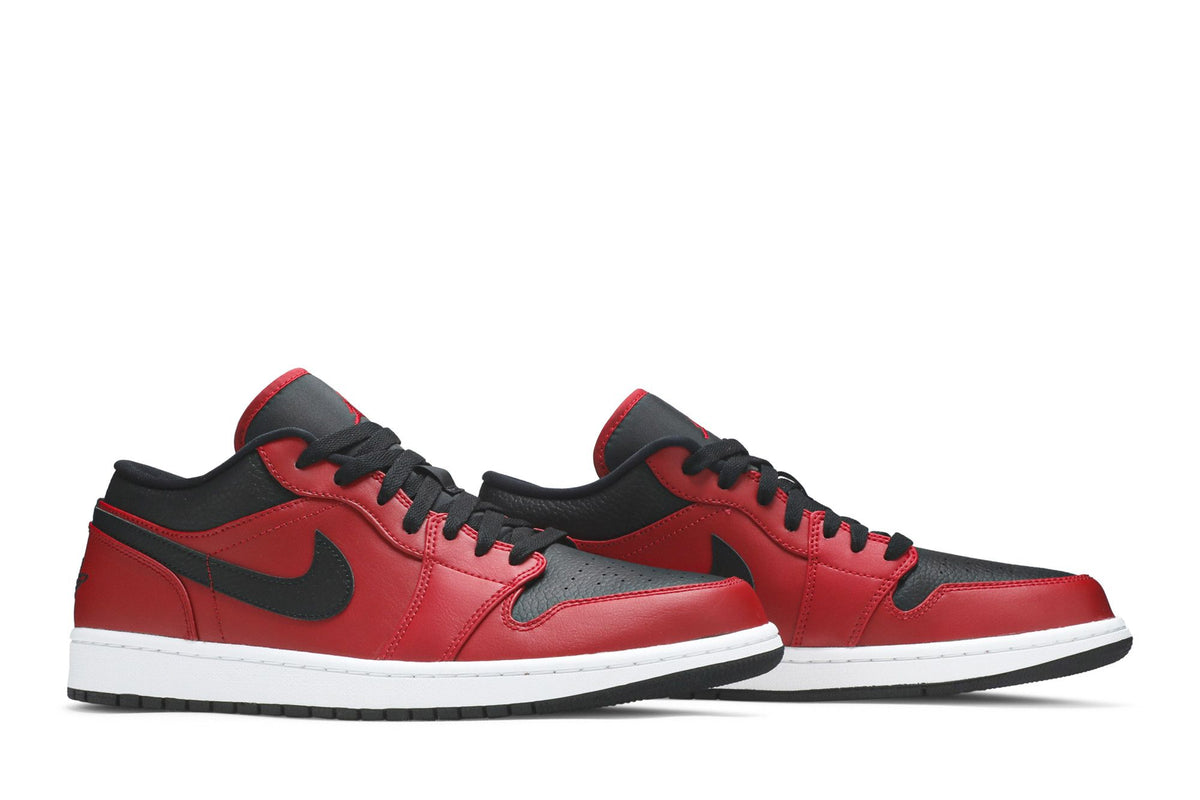 Jordan 1 Low Reverse Bred Pebbled Swoosh sneaker afbeelding 8 - stylecode 553558-605