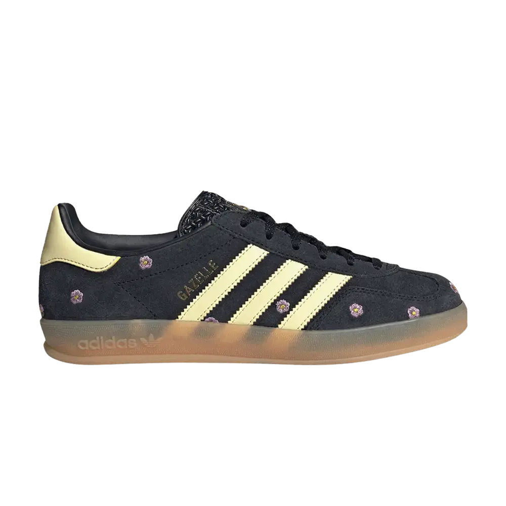 adidas Gazelle Indoor Core Black Almost Yellow Floral (Women's) sneaker 1 - stylecode IF4490