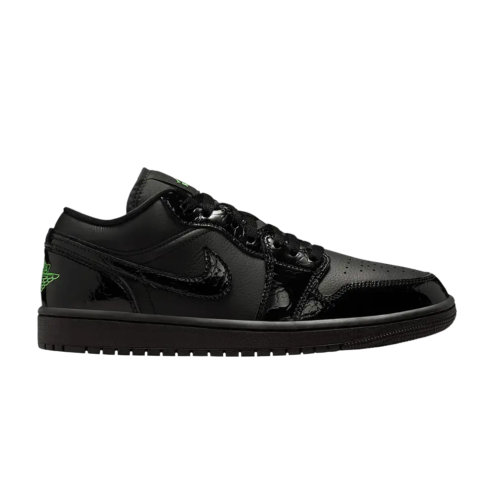 Jordan 1 Low SE Black Croc Scream Green (Women's) sneaker 1 - stylecode IQ9701-010