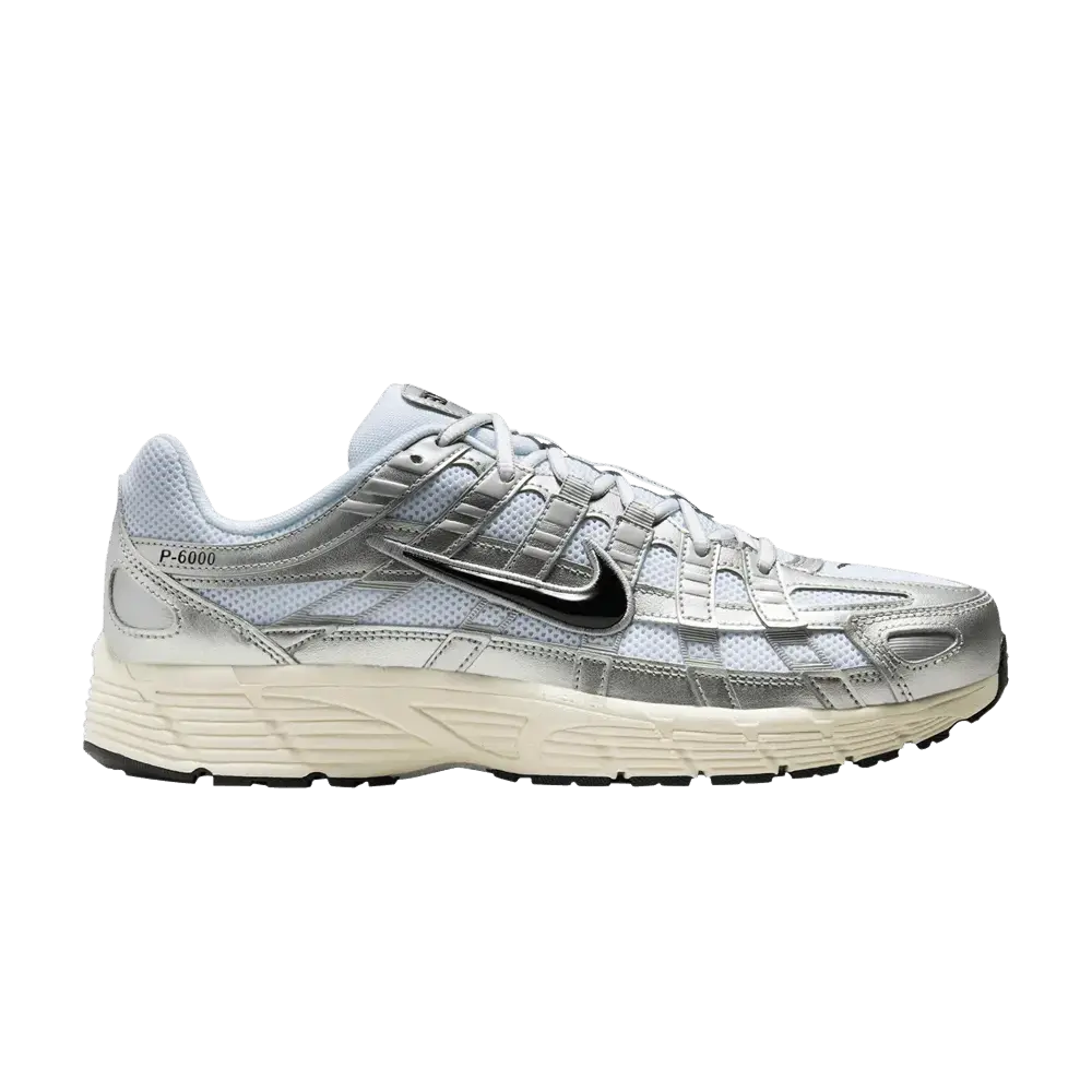 Nike P-6000 White Metallic Silver Flat Silver Black sneaker 1 - stylecode CD6404-105