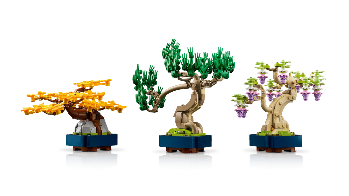 Inhoud van LEGO Botanicals 10373 – zakjes met 709 onderdelen, handleiding en bouwstenen