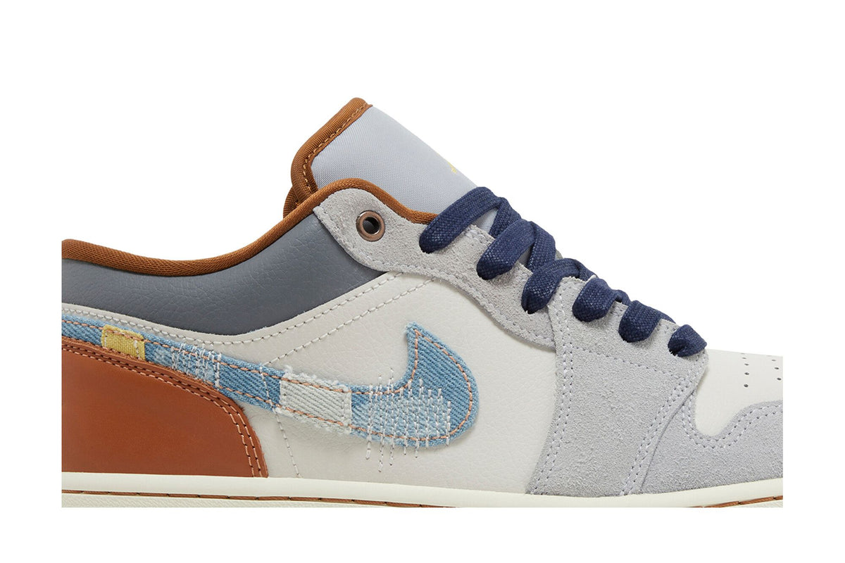 Jordan 1 Low SE Phantom Repaired Denim Swoosh sneaker afbeelding 2 - stylecode FZ5042-041