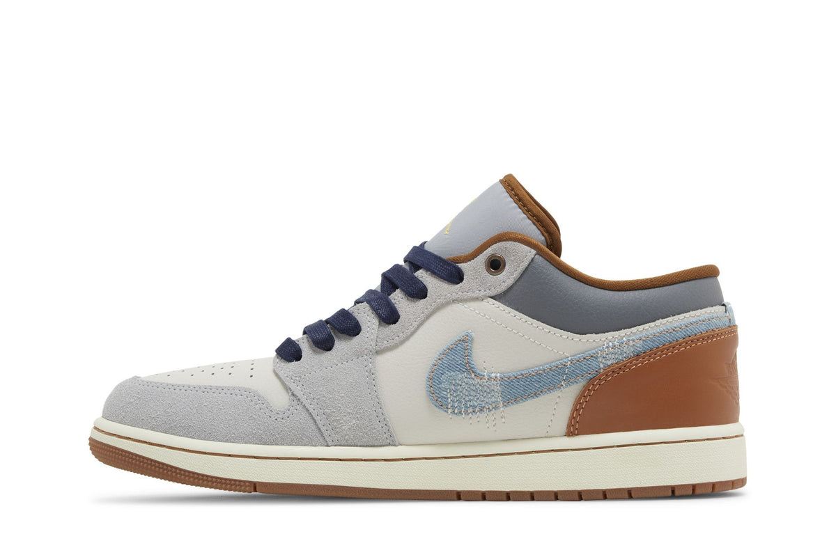 Jordan 1 Low SE Phantom Repaired Denim Swoosh sneaker afbeelding 3 - stylecode FZ5042-041