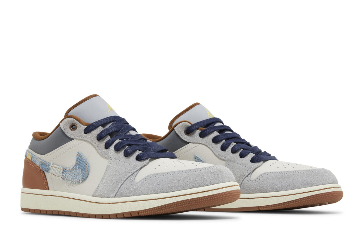 Jordan 1 Low SE Phantom Repaired Denim Swoosh sneaker afbeelding 8 - stylecode FZ5042-041