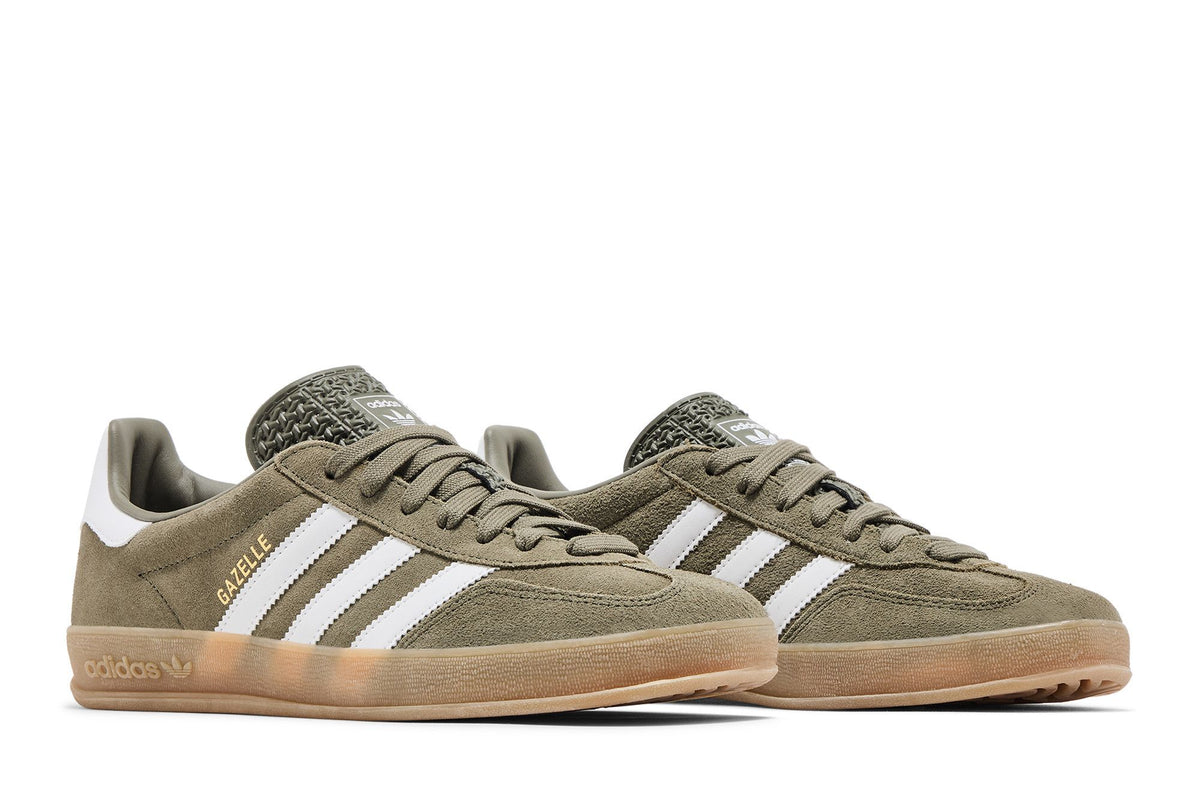 adidas Gazelle Indoor Olive Strata Cloud White Gum sneaker afbeelding 8 - stylecode JQ0174