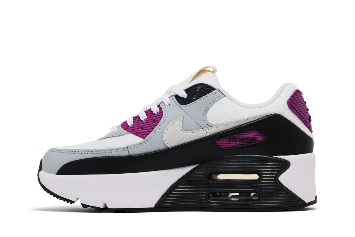 Nike Air Max 90 LV8 White Bold Berry Wolf Grey Photon Dust (Women's) sneaker afbeelding 3 - stylecode FD4328-109