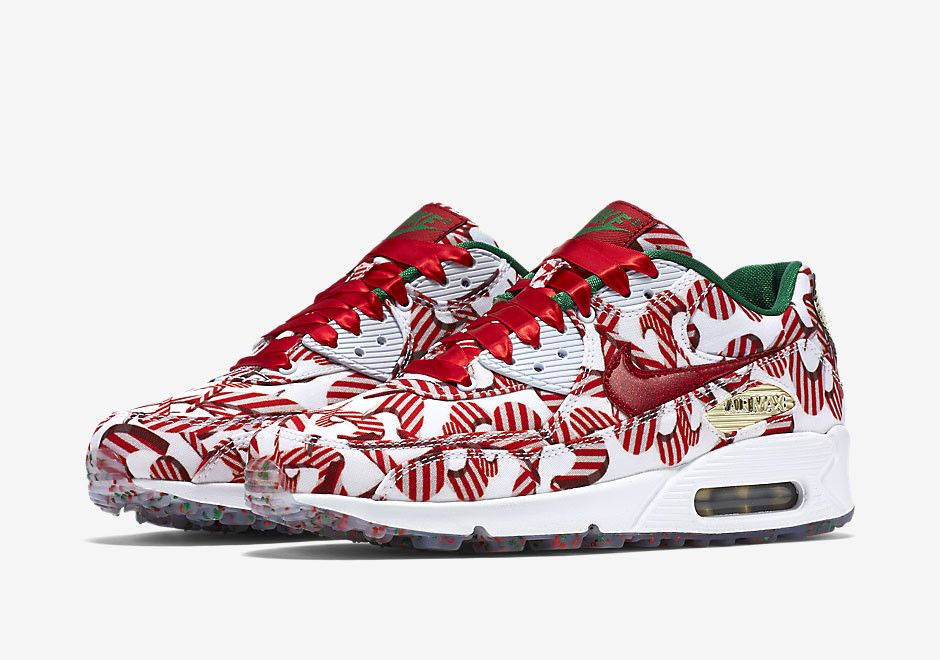 Nike Air Max 90 Candy Cane Christmas (2015) (Women's) sneaker afbeelding 3 - stylecode 813150-101