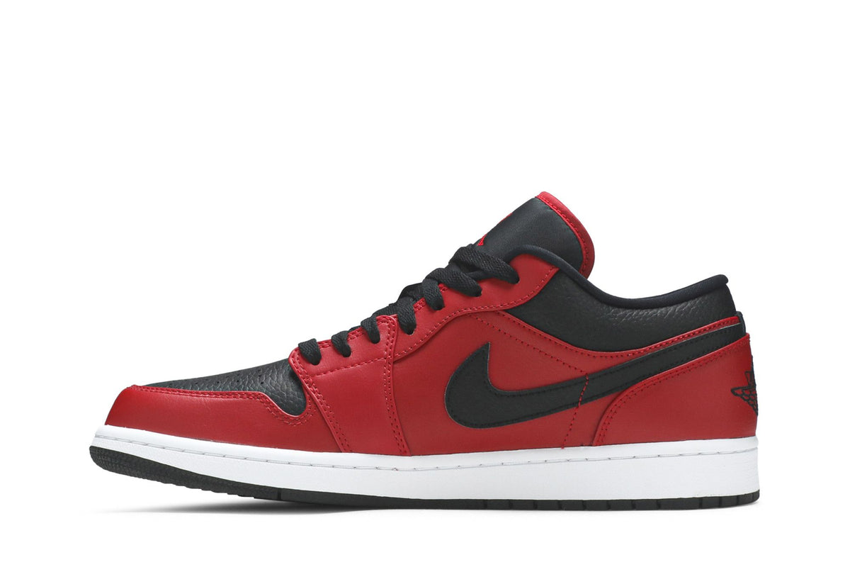 Jordan 1 Low Reverse Bred Pebbled Swoosh sneaker afbeelding 3 - stylecode 553558-605