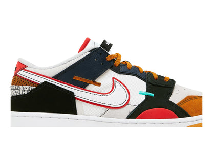 Nike Dunk Low Scrap Black Grey University Red sneaker afbeelding 2 - stylecode DN1775-001