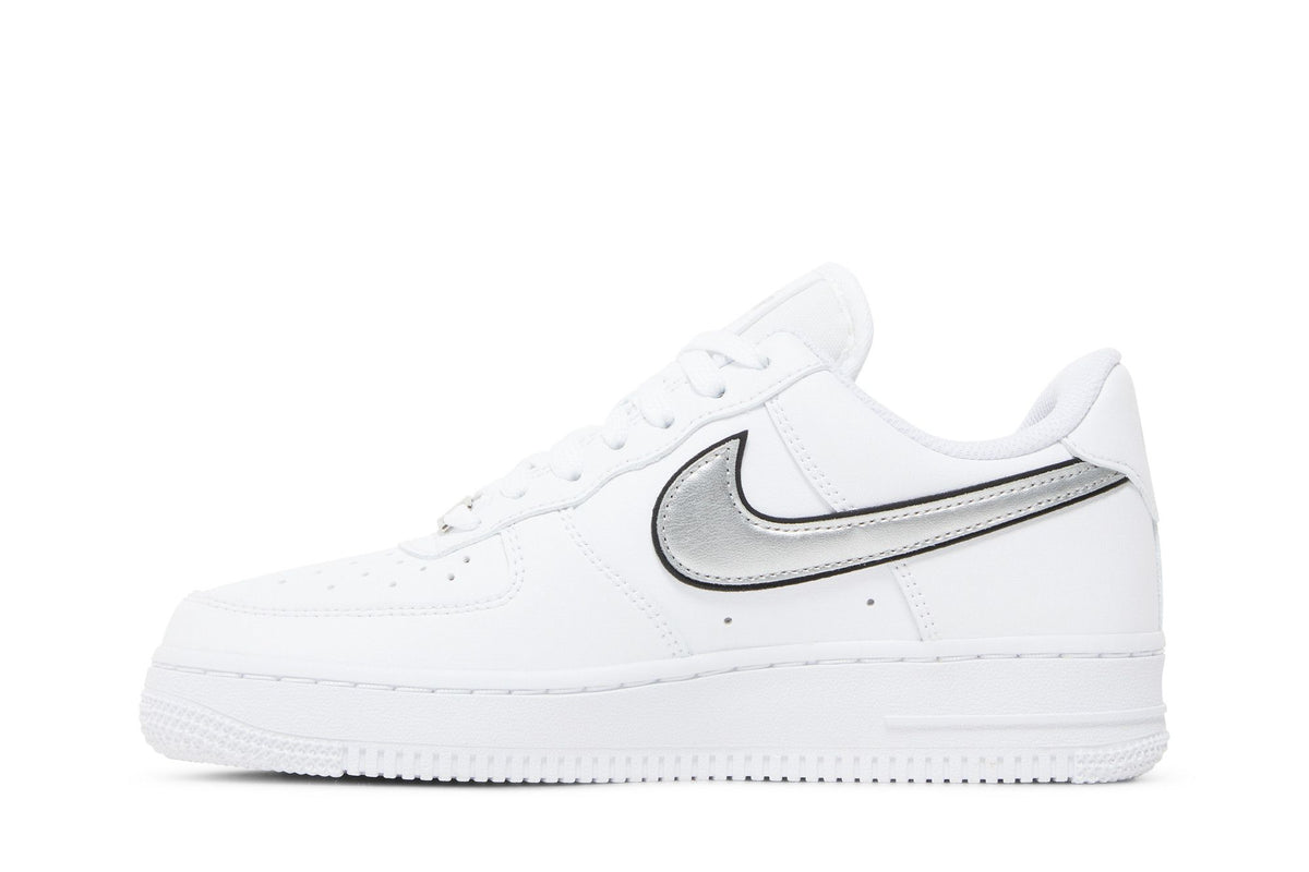 Nike Air Force 1 Low '07 Essential White Metallic Silver Black (Women's) sneaker afbeelding 3 - stylecode DD1523-100