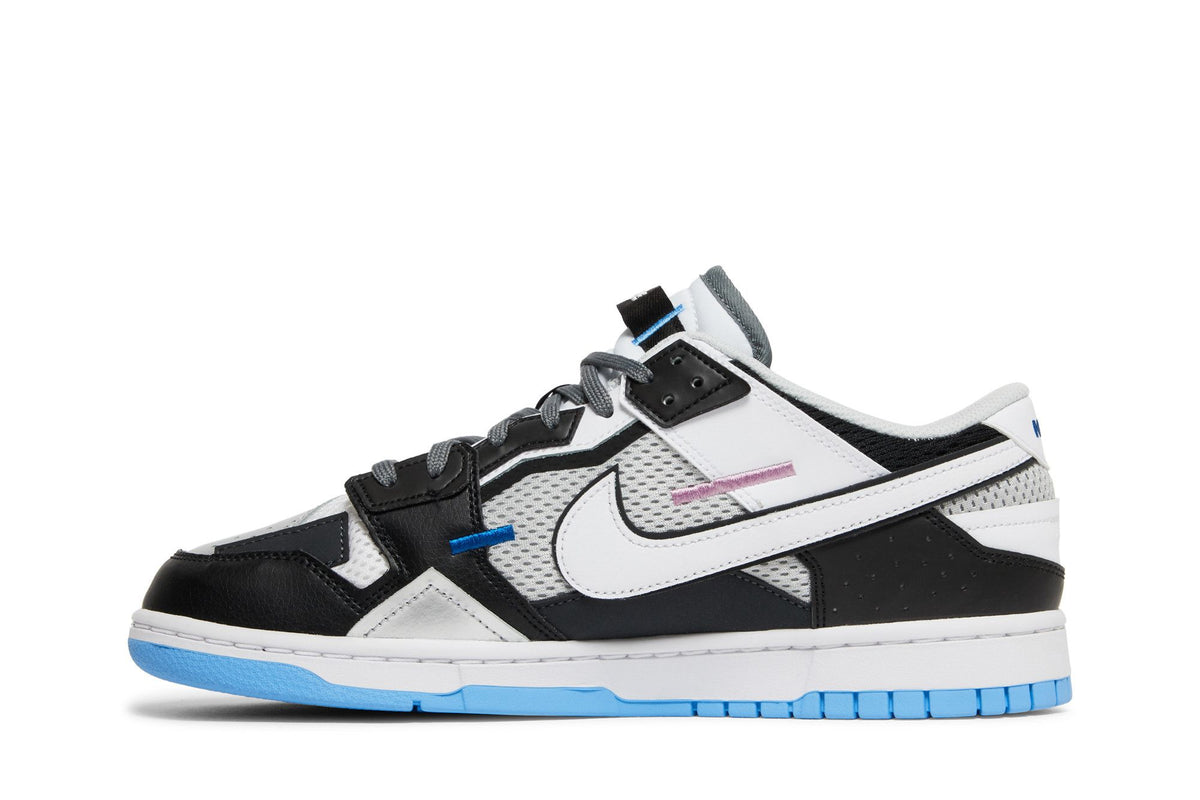 Nike Dunk Low Scrap Black Neutral Grey University Blue White sneaker afbeelding 3 - stylecode DN5381-001