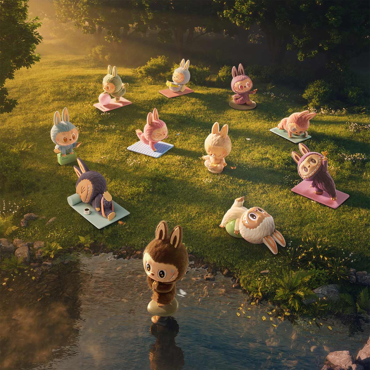 POP MART Lazy Yoga Labubu 未開封　4個セット Pop Mart The Monsters Lazy Yoga Series – 100% Originele Labubu