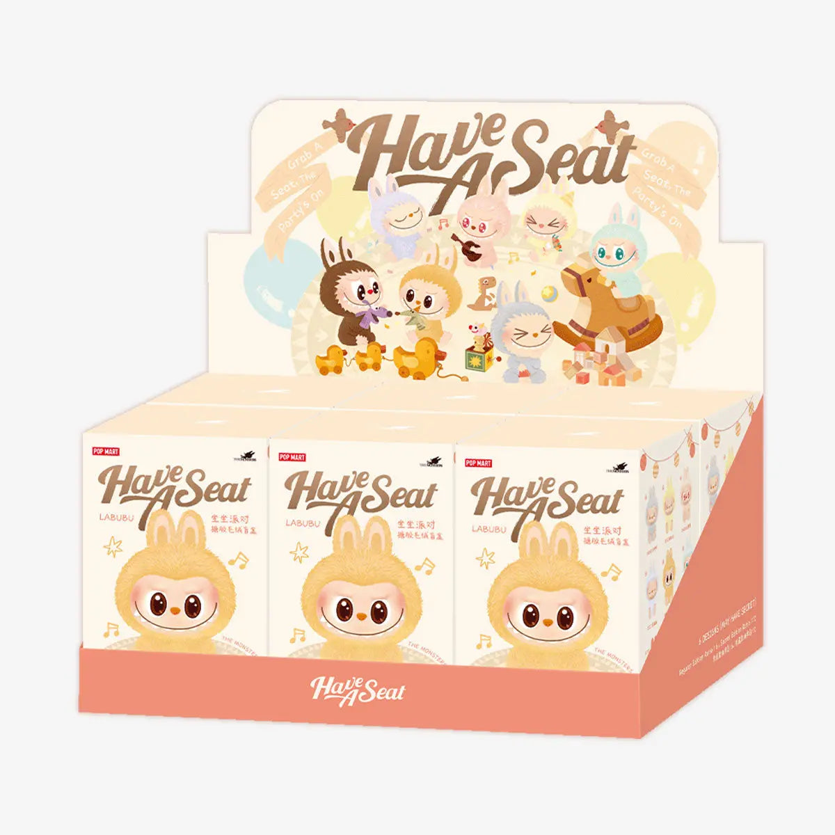 Pop Mart THE MONSTERS Have a Seat Vinyl Plush Blind Box set van 6 in kleurrijke verpakking
