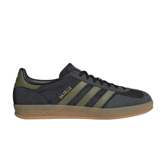 adidas Gazelle Indoor Black Focus Olive Carbon sneaker 1 - stylecode JQ8399