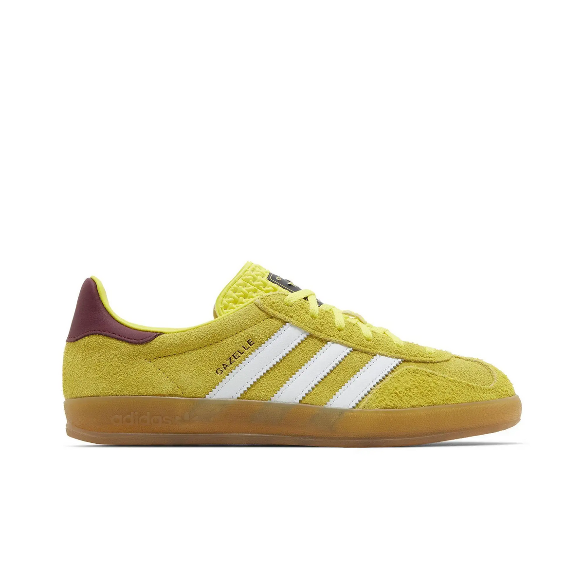 adidas Gazelle Indoor Bright Yellow Collegiate Burgundy (Women's) sneaker 1 - stylecode IE7003