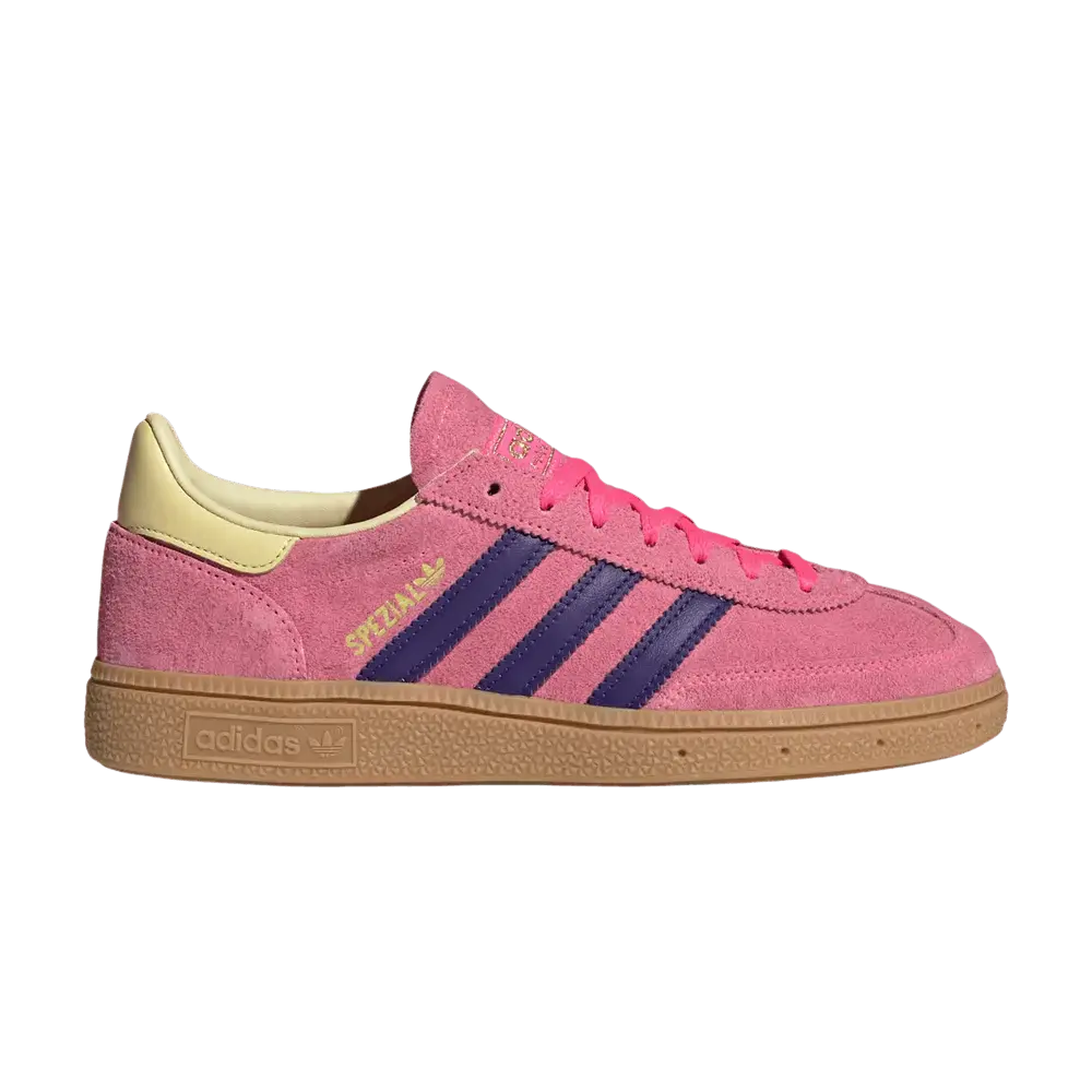 adidas Handball Spezial Lucid Pink Collegiate Purple Almost Yellow (Women's) sneaker 1 - stylecode JP8718