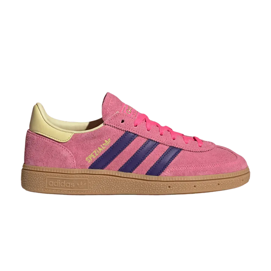 adidas Handball Spezial Lucid Pink Collegiate Purple Almost Yellow (Women's) sneaker 1 - stylecode JP8718