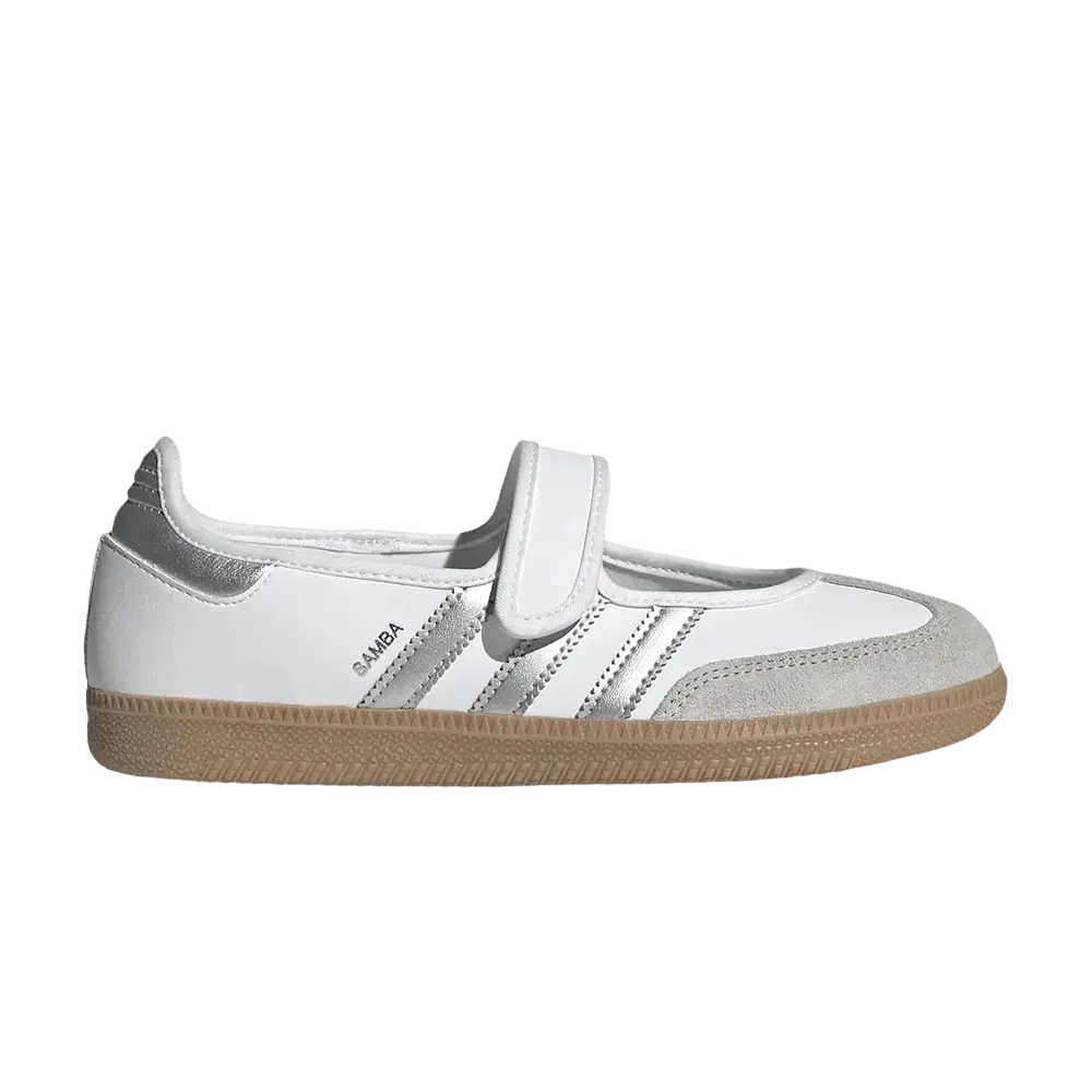 adidas Samba Jane White Silver Metallic (Women's) sneaker 1 - stylecode KJ3785