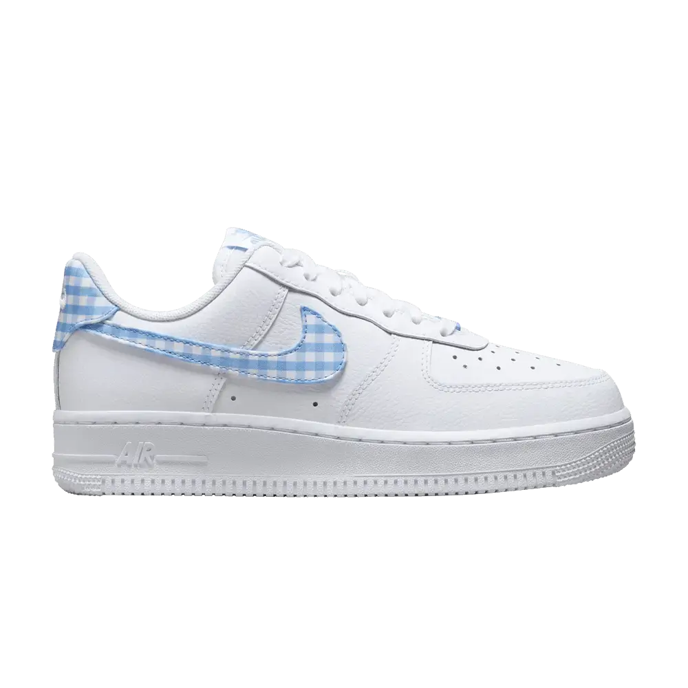 Nike Air Force 1 Low '07 Essential White University Blue Gingham sneaker 1 - stylecode DZ2784-100
