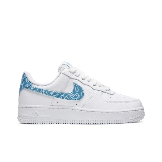 Nike Air Force 1 Low '07 Essential White Worn Blue Paisley (Women's) sneaker 1 - stylecode DH4406-100
