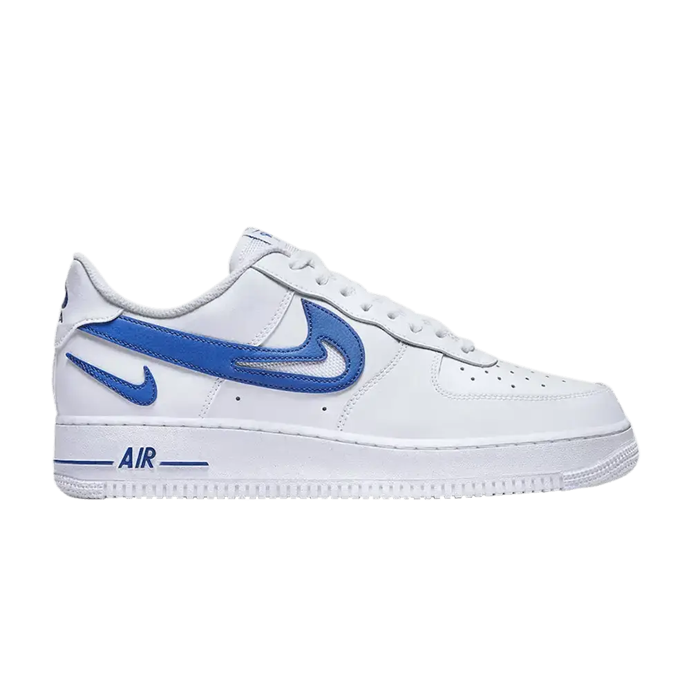 Nike Air Force 1 Low '07 FM Cut Out Swoosh White Game Royal sneaker 1 - stylecode DR0143-100