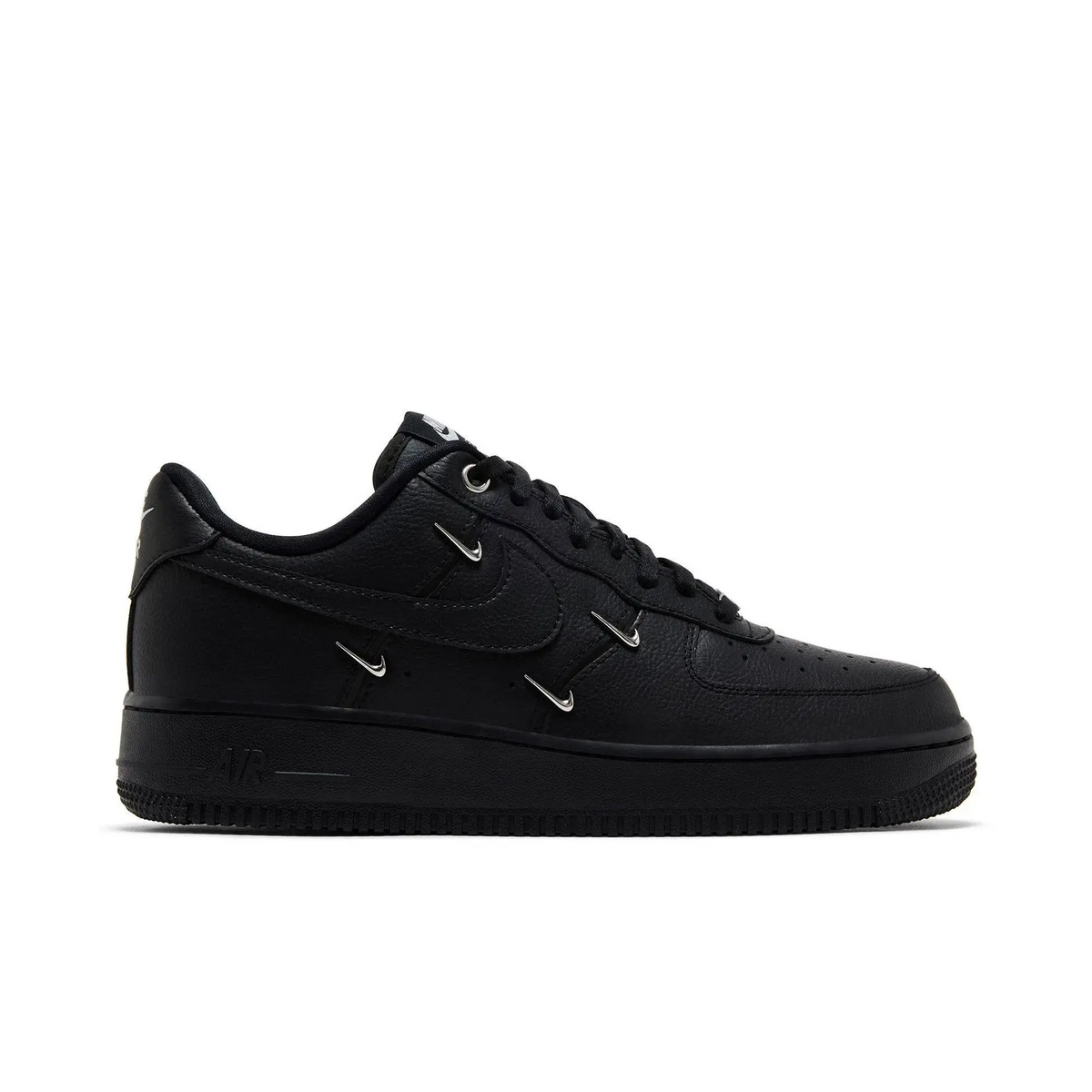 Nike Air Force 1 Low '07 LX Black Silver Mini Swoosh (Women's) sneaker 1 - stylecode HQ1180-001