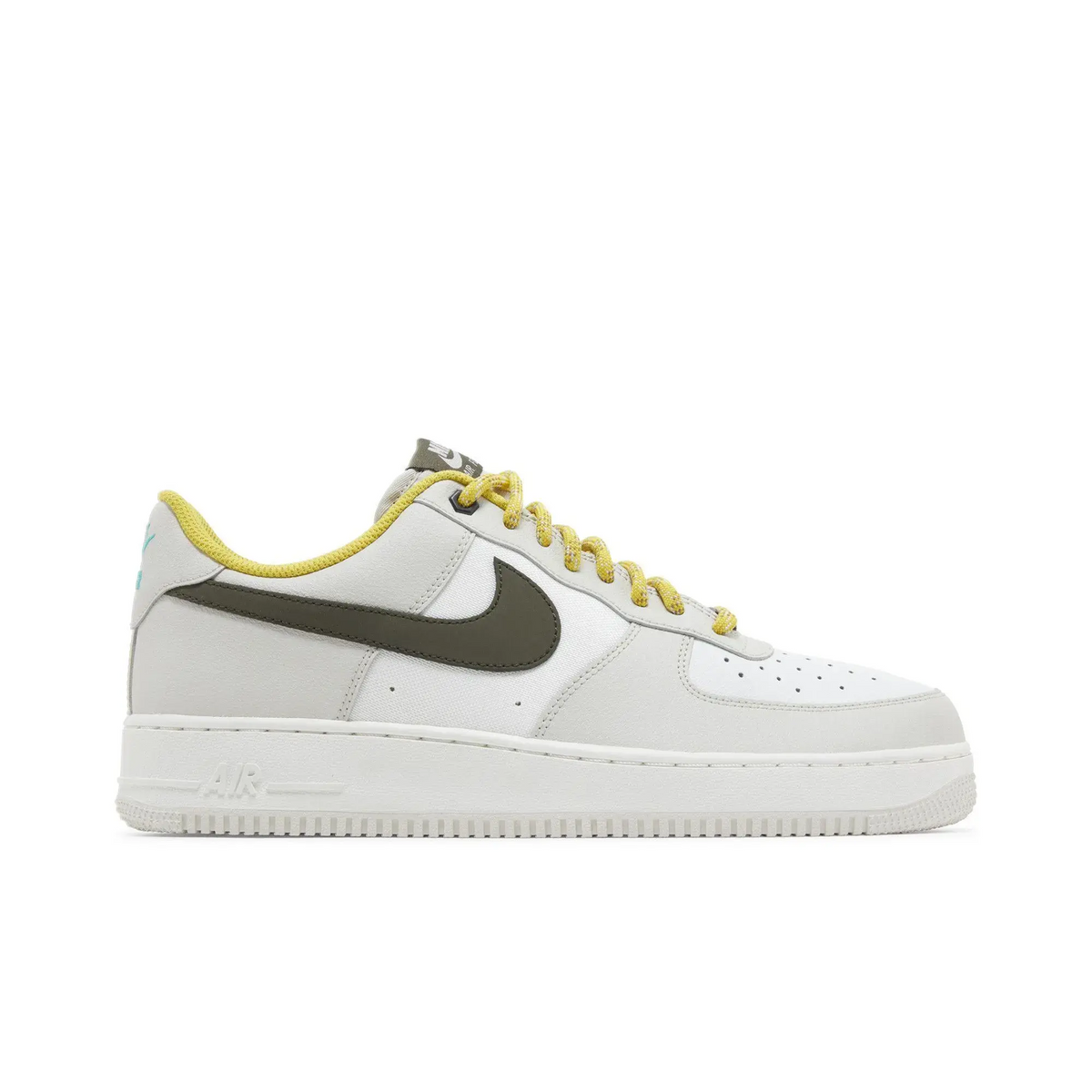 Nike Air Force 1 Low '07 PRM Light Bone Cargo Khaki Vivid Sulfur sneaker 1 - stylecode FV3628-031