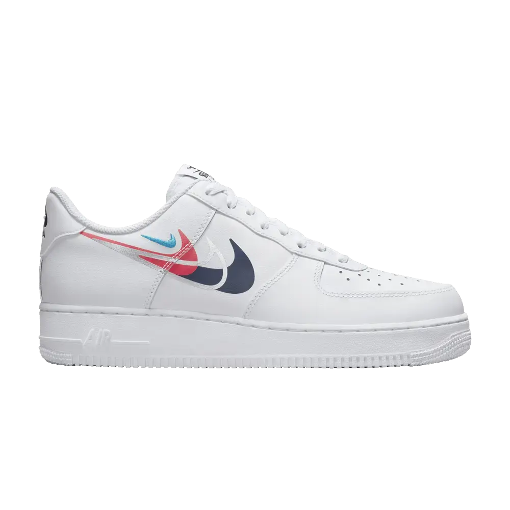 Nike Air Force 1 Low '07 Quadruple Swoosh White Navy Crimson sneaker 1 - stylecode FJ4226-100