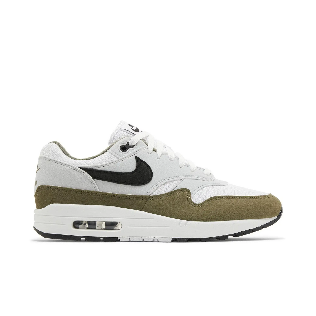 Nike Air Max 1 White Black Medium Olive sneaker 1 - stylecode FD9082-102