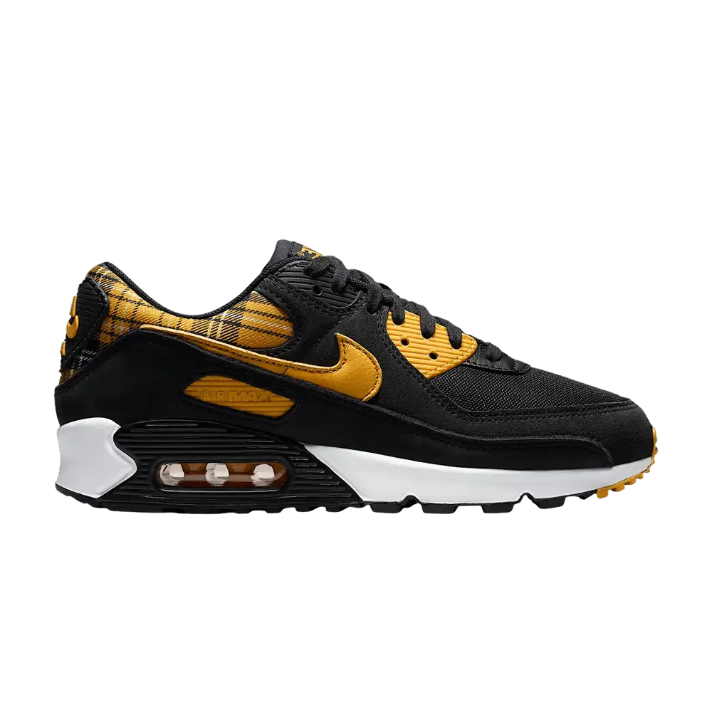 Nike Air Max 90 Black Yellow Ochre Plaid (Women's) sneaker 1 - stylecode IR5598-001