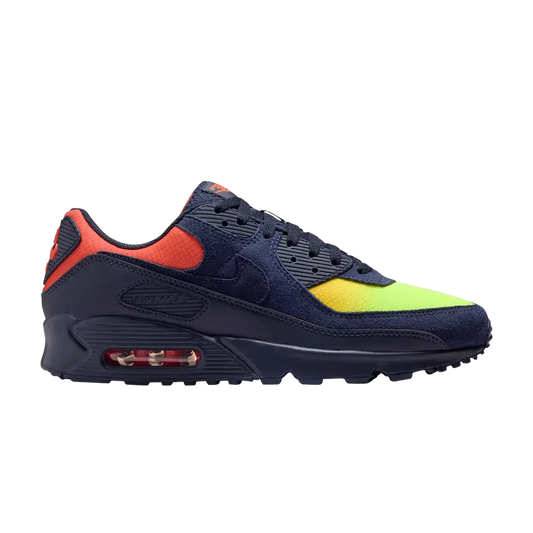 Nike Air Max 90 Blackened Blue Lemon Venom Hyper Crimson Gradient sneaker 1 - stylecode DM0029-700