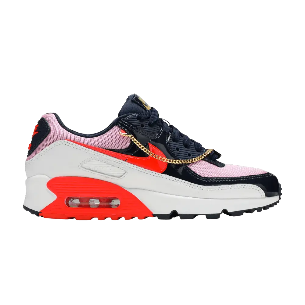 Nike Air Max 90 Cuban Link Obsidian Pink (Women's) sneaker 1 - stylecode CZ8099-100