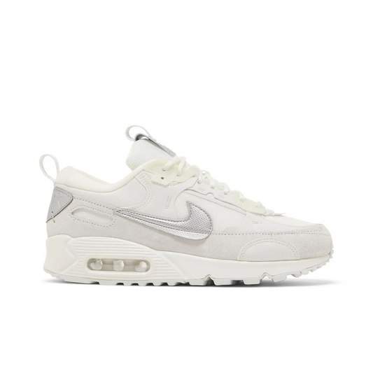 Nike Air Max 90 Futura Summit White Metallic Silver (Women's) sneaker 1 - stylecode FB1877-110