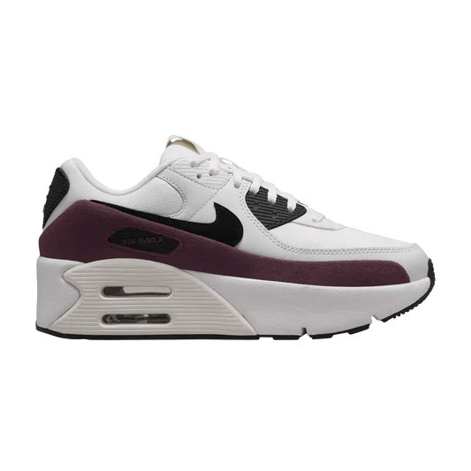 Nike Air Max 90 LV8 Sail Night Maroon Phantom Black (Women's) sneaker 1 - stylecode FD4328-107