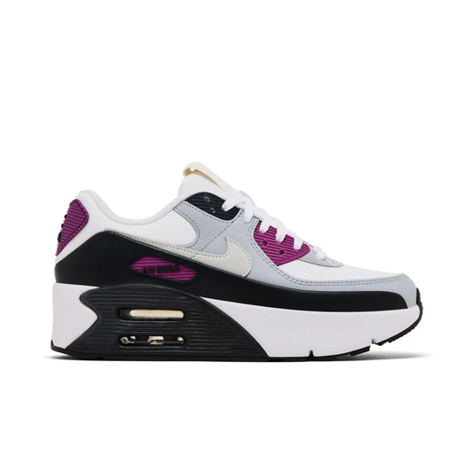 Nike Air Max 90 LV8 White Bold Berry Wolf Grey Photon Dust (Women's) sneaker 1 - stylecode FD4328-109