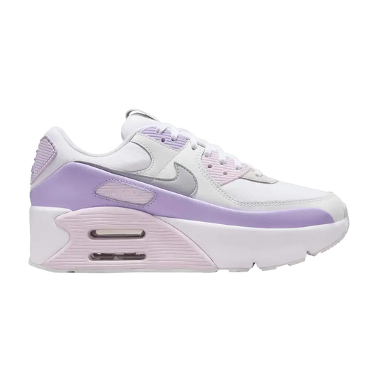 Nike Air Max 90 LV8 White Hydrangeas Summit White Wolf Grey (Women's) sneaker 1 - stylecode FD4328-113