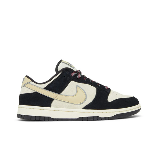 Nike Dunk Low LX Black Suede Team Gold (Women's) sneaker 1 - stylecode DV3054-001
