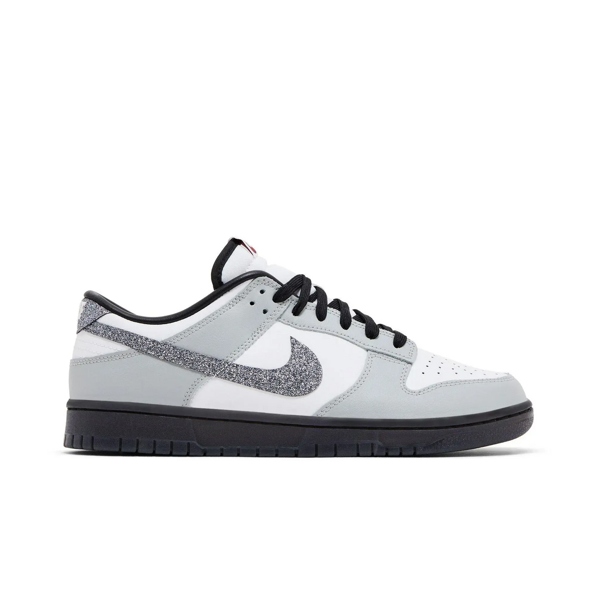 Nike Dunk Low LX Glitter Swoosh White Light Smoke Grey (Women's) sneaker 1 - stylecode HQ3462-191
