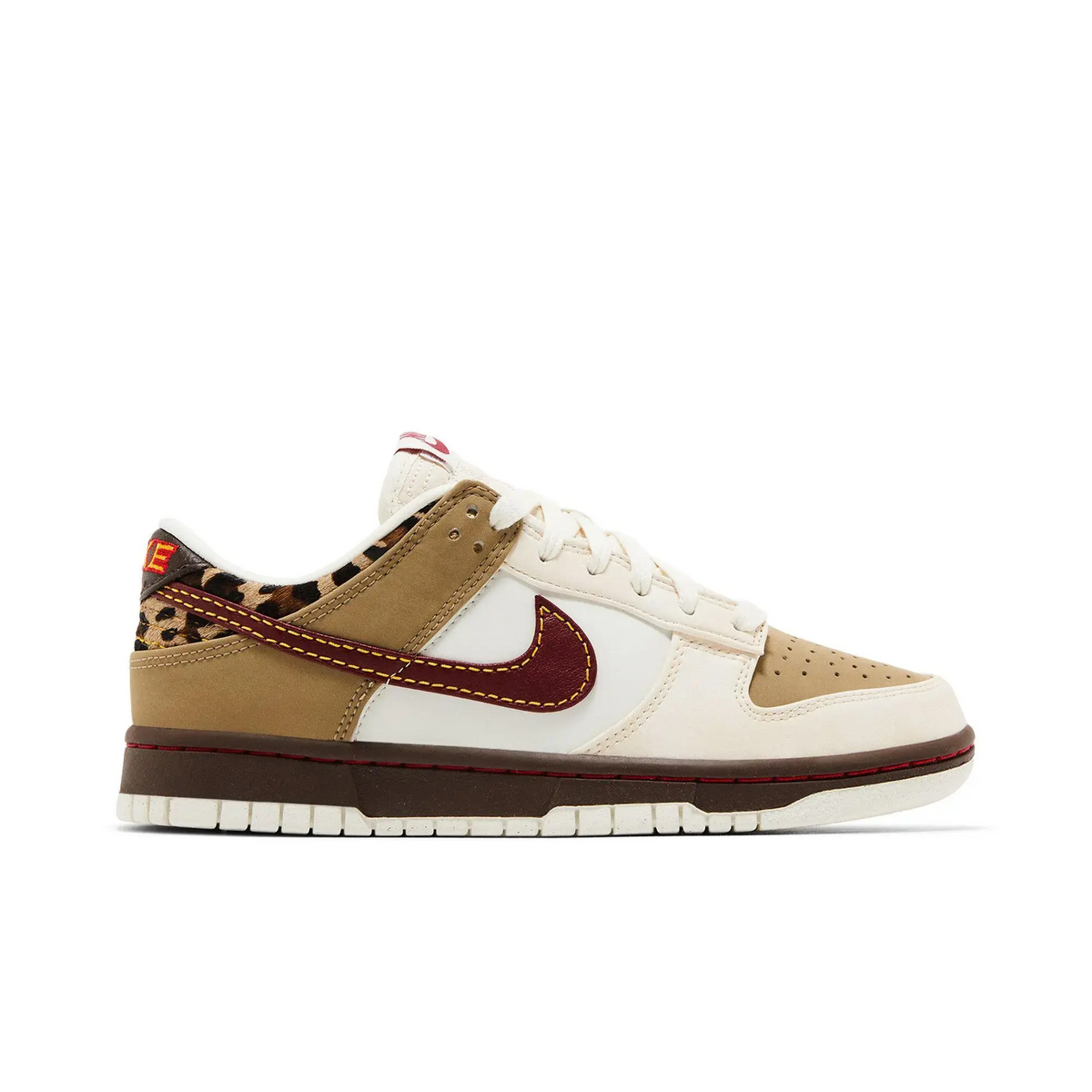Nike Dunk Low Retro Khaki Team Red Pearl White (Women's) sneaker 1 - stylecode IM6687-262