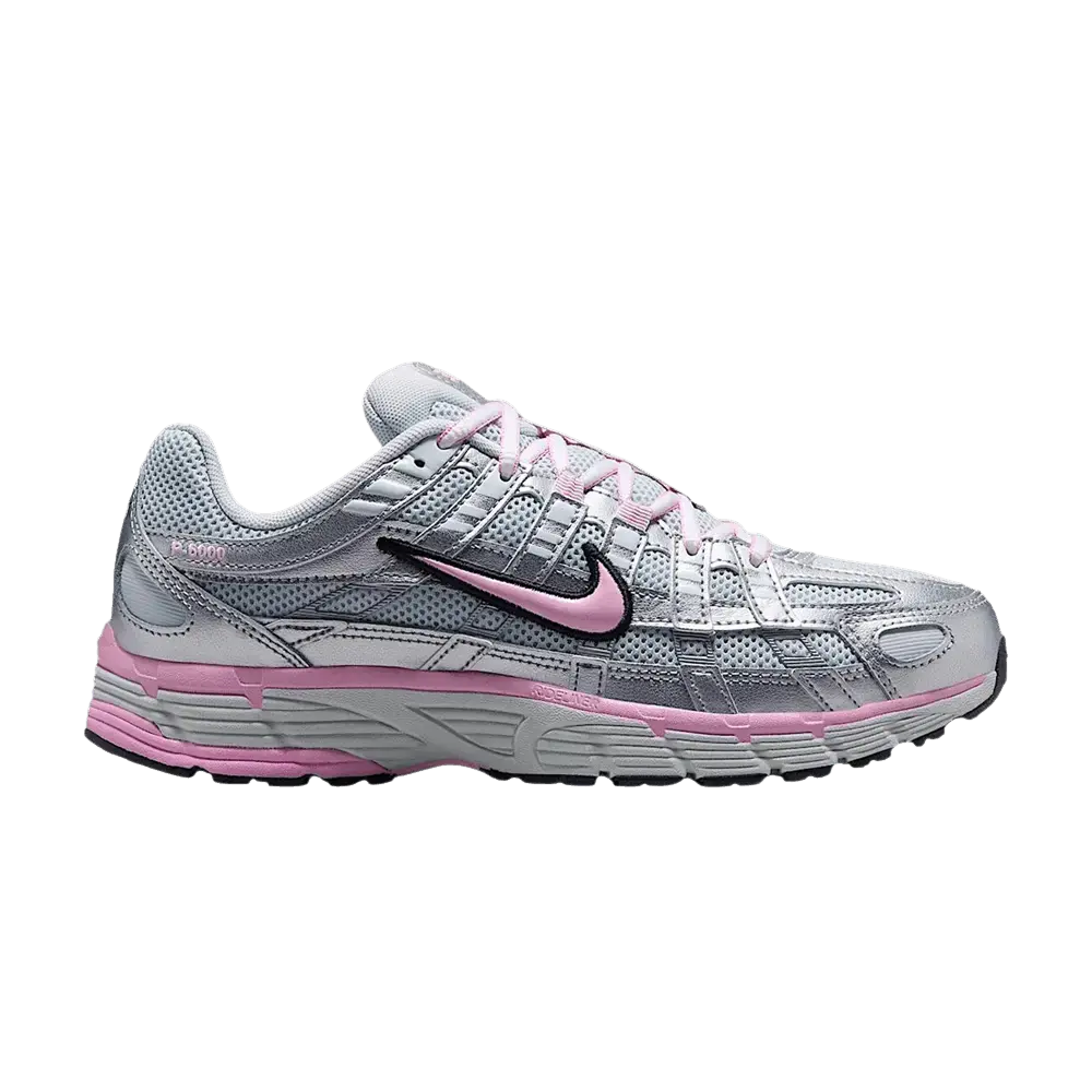 Nike P-6000 Pure Platinum Metallic Silver Black Pink (Women's) sneaker 1 - stylecode BV1021-020