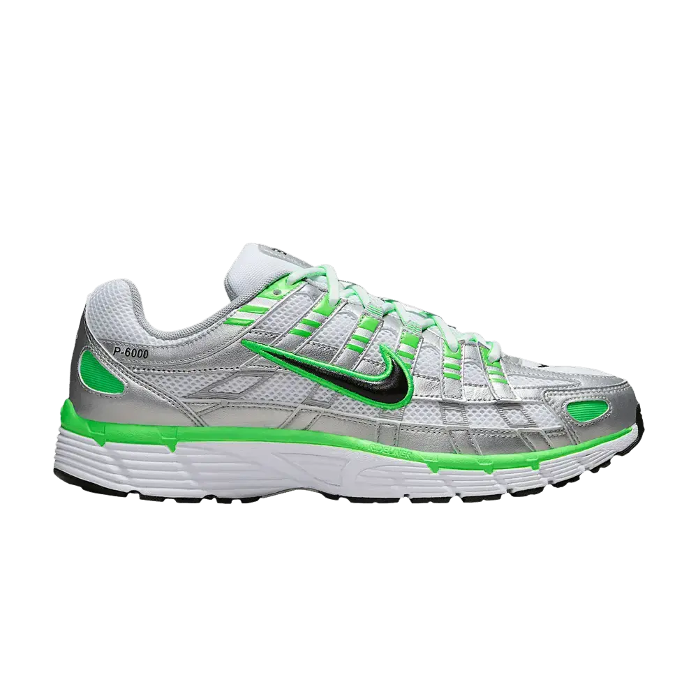 Nike P-6000 SE Metallic Silver White Green Strike sneaker 1 - stylecode IB2985-001