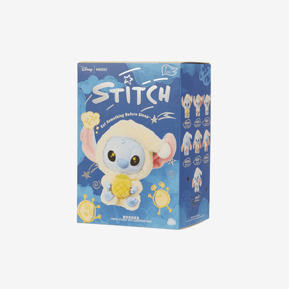 Miniso Top Toy Disney Stitch Eating Something Before Sleep Plush Keychain Sealed Case - HYP3