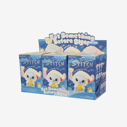 Miniso Top Toy Disney Stitch Eating Something Before Sleep Plush Keychain Sealed Case - HYP3