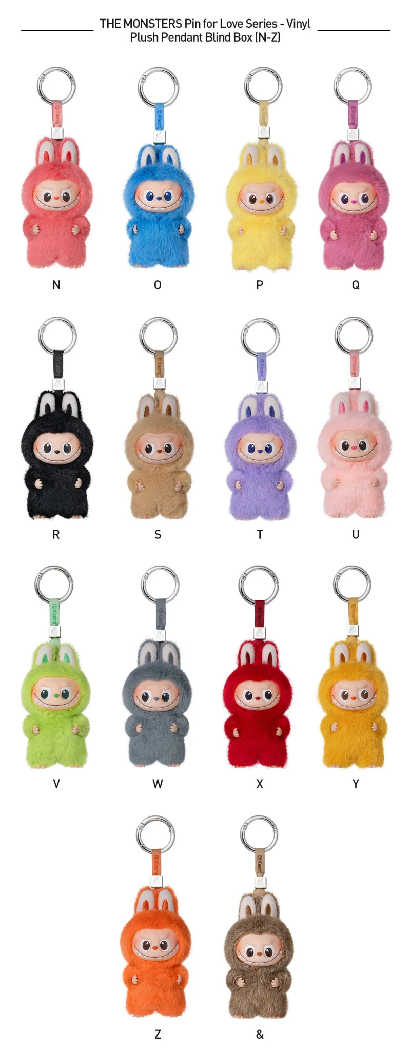 Pop Mart Labubu The Monsters - Pin for Love Series Letter Pendant (N - Z) Blind Box - HYP3