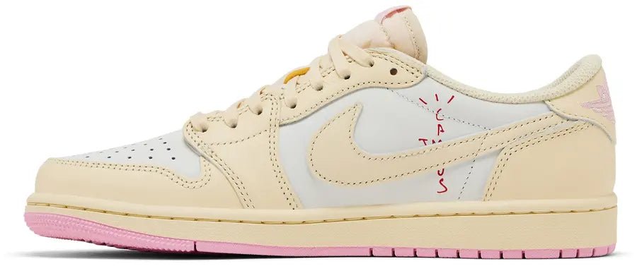 Jordan 1 Retro Low OG SP Travis Scott Shy Pink sneaker zijkant rechts