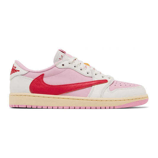 Jordan 1 Retro Low OG SP Travis Scott Shy Pink sneaker zijkant links