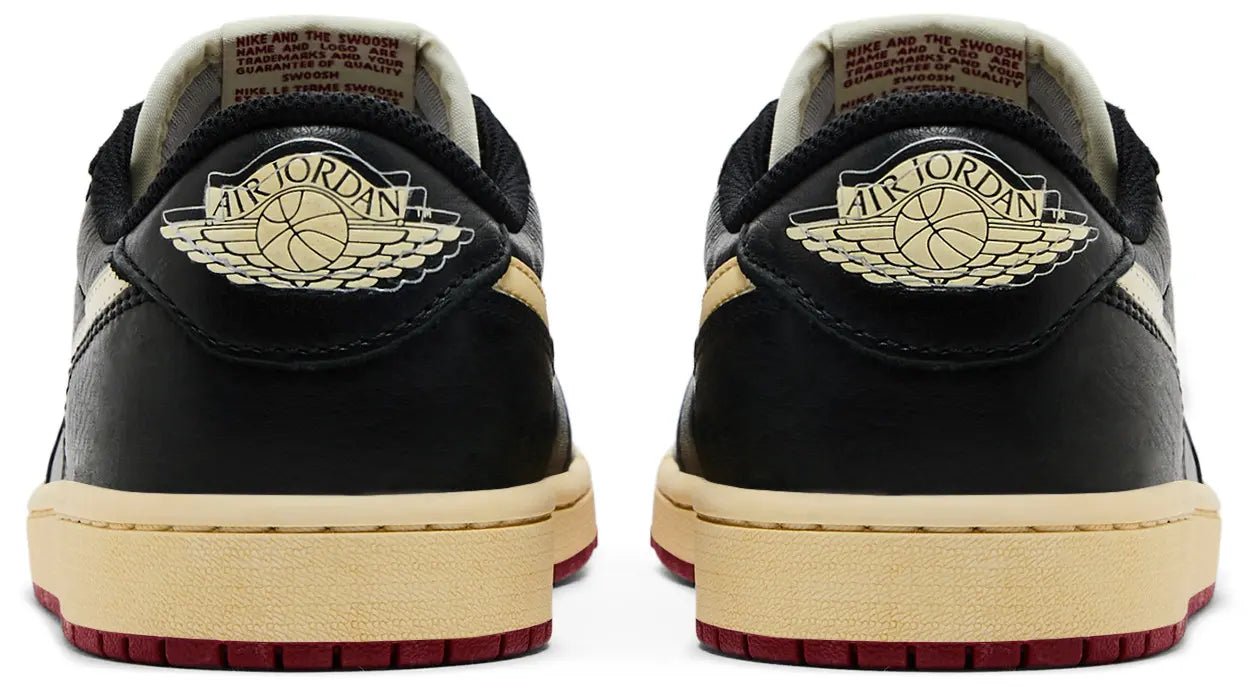 Air Jordan 1 Retro Low OG Nigel Sylvester Better With Time – Achterkant met Wings logo en geleefde look