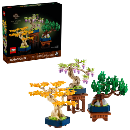 LEGO Botanicals 10373 productdoos met daarnaast de inhoud: zakjes met 709 onderdelen en bouwinstructies