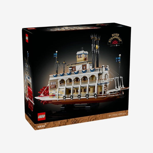 LEGO Ideas 21356 Stoomboot – voorkant van het gedetailleerde displaymodel voor volwassenen
