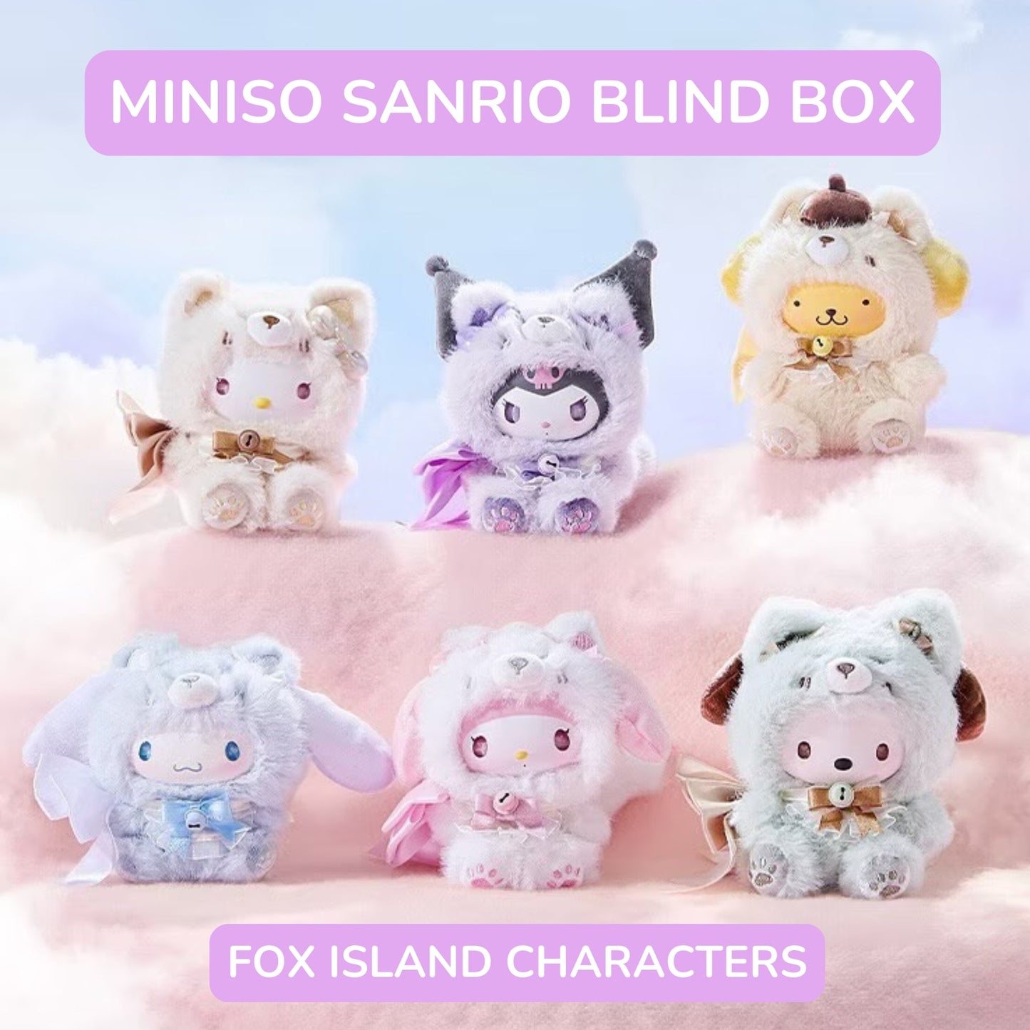 Miniso Sanrio Characters Fox Island Vinyl Plush Blind Box